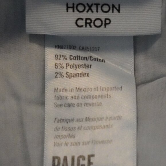 NWT, Paige, Hoxton Crop, Skinny Cropped Jeans, Marissa, Blue, Medium Wash - Picture 6 of 9